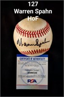 Auto Baseball HoFer Warren Spahn COA-JSA