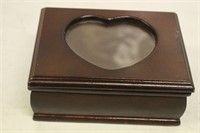 Wooden Jewelry Box With Heart