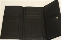 Leather Black Tri-Fold Wallet