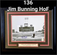 Auto. Frmd Perfect Game HoFer J Bunning COA