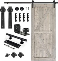 S&Z 36x84in Gray Brace Barn Door & Kit