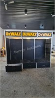 Slatwall Display Rack w/ Dewalt Sign & Lighting