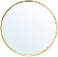 $46  ZENIDA 24-inch Gold Metal Round Wall Mirror