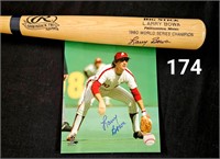 Auto Photo & BB Bat Phillies Larry Bowa w/COA