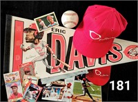 Auto BB Reds Eric Davis & Mttd Collage, BB Hat*
