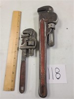 2 vintage pipe wrenches.