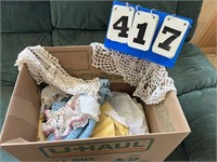 Box of Doilies and other items