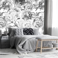 $180  MFWFM Gray Peonies Wallpaper Watercolor Flor