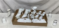 White ceramic glazed pieces