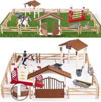 WF421  Style-Carry Horse Stable Figurine Playset,