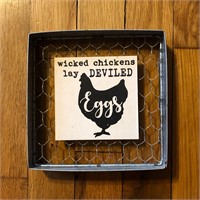 Metal, Wire & Wood Wicked Chickens Art
