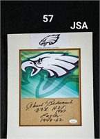 Auto Eagles HoFer Chuck Bednarik COA-JSA