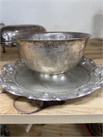 Silver Plate Butter Dish w/Lid & Bowl