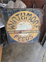 Metal Worthmore Feeds Sign (garage) 46" X 46"