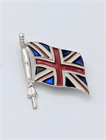 1950's Coro British Union Jack Flag Pin / Brooch