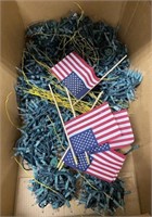 Box of Christmas Lights & Small American Décor