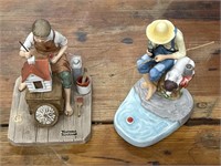 2 Norman Rockwell Porcelain Sculptures “Out