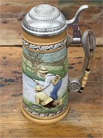 Norman Rockwell 9.5" Stein "Fishin’ Pals" Limited
