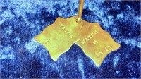2-antique brass watch repair number tags 1’’ L