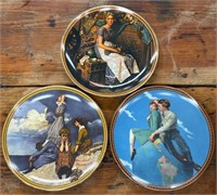 3 Norman Rockwell Plates "Waiting on the Shore"