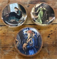 3 Norman Rockwell Plates "Evening Passage",