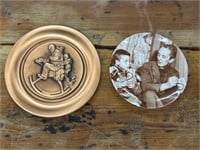 2 Norman Rockwell Plates "The Christmas Gift" and