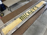 Mickey's All Metal Sign 14"x95" (origin unknown)