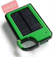 Lot of 2 - 1450MAH Solar USB Portable Charger