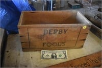 Vintage Wooden Derby Foods Crate