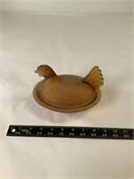 Indiana glass rooster dish