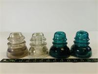 4pcs Hemingray Glass Insulators