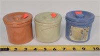 3- Stoneware Cheese Jars
