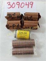 7 Rolls of Coins - $85 Face Value