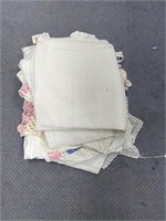 Pile of Fabric-Crochet Lace Tablecloths & More