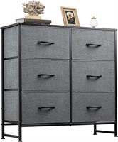 $58  WLIVE 6 Drawer Dresser  Dark Grey  A-dark Gre