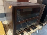 4' Cherry display cabinet glass front