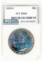 Coin 1879-S Morgan Silver Dollar PCI MS65 Toned