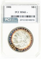 Coin 1886 Morgan Silver Dollar PCI MS65+