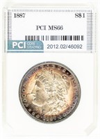 Coin 1887 Morgan Silver Dollar PCI MS66