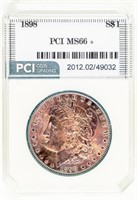 Coin 1898 Morgan Silver Dollar PCI MS66+