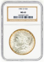 Coin 1901-O Morgan Silver Dollar NGC MS63