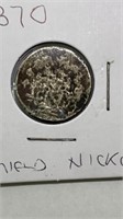 1870 shield nickel