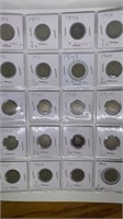 Sheet of (20) V nickels assorted years