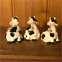 Lot of 3 Ceramic Cow Lidded Sugar Dishes