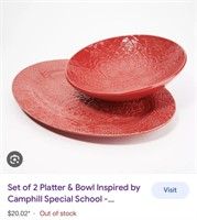 Red Platter & Bowl (Open Box, New)