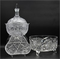 Cut Crystal Candy Dishes & Bowl