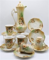 Antique RS Prussia Porcelain Hot Chocolate Set