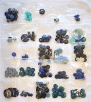 Collection of Assorted Vintage Buttons - Blues