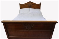 Antique Tiger Oak Bed - Full / Double