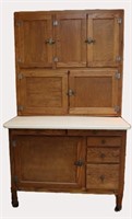 Antique Solid Oak Hoosier Cabinet